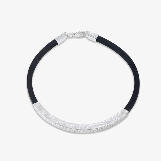 Silver Black Band Bracelet - Tweov Jewels