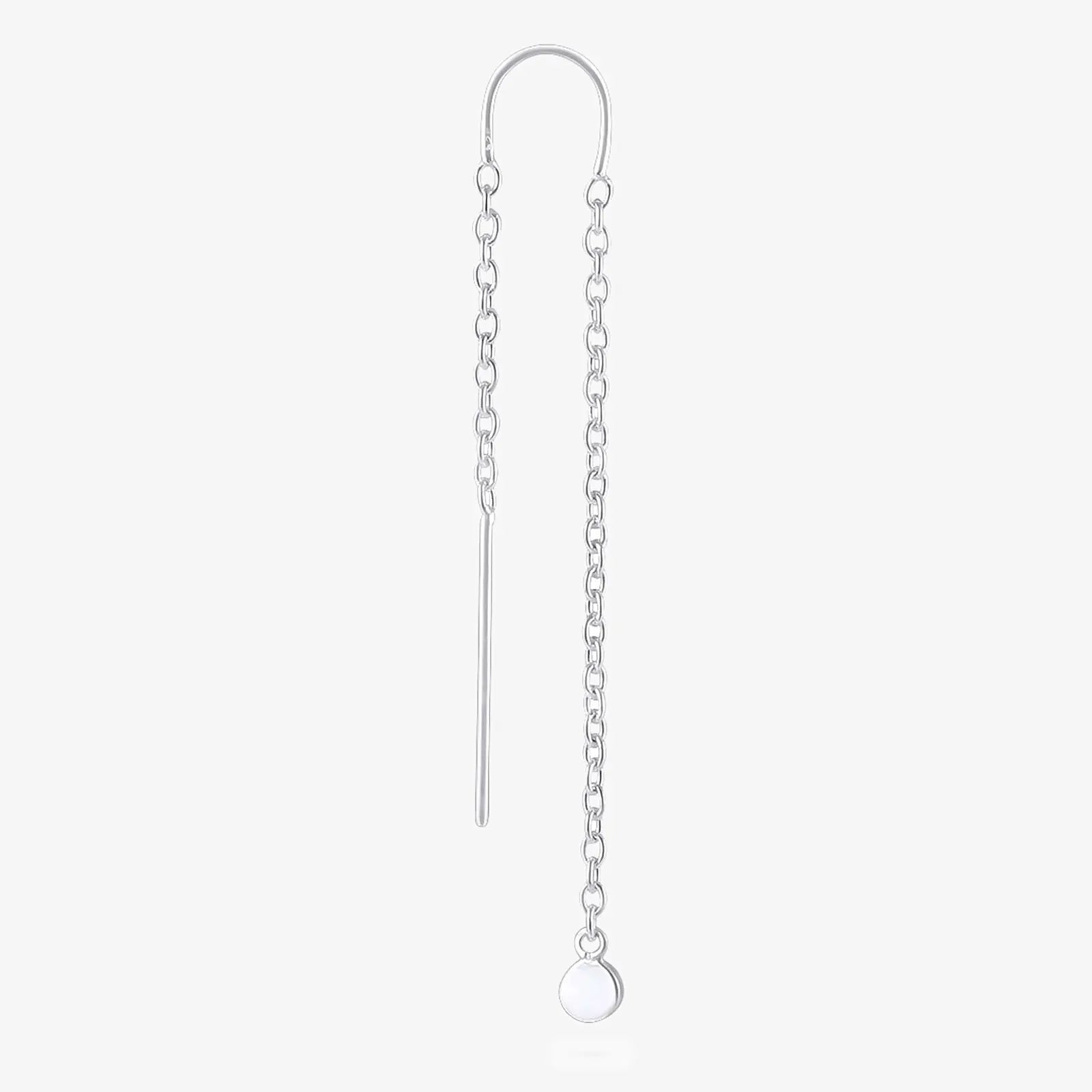 Threaded Long Chain Silver Earrings - Tweov Jewels