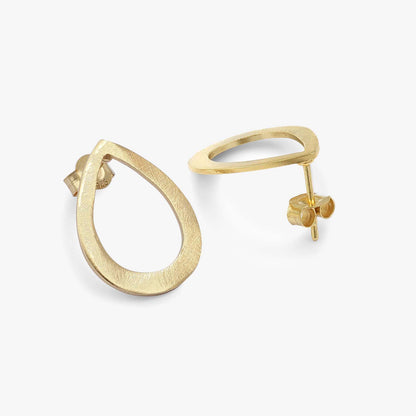 Pure Silver Earrings - Timeless Beauty Of Gold Plated Dew Drop - Tweov Jewels