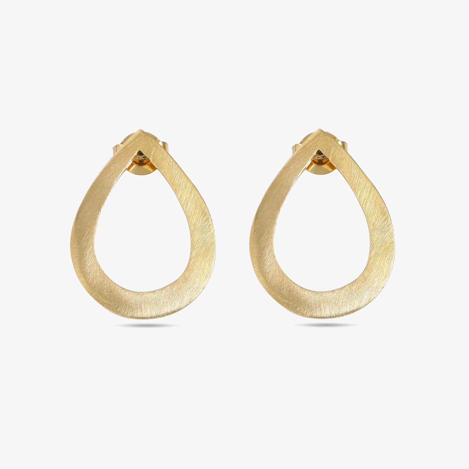 Pure Silver Earrings - Timeless Beauty Of Gold Plated Dew Drop - Tweov Jewels