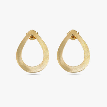 Pure Silver Earrings - Timeless Beauty Of Gold Plated Dew Drop - Tweov Jewels