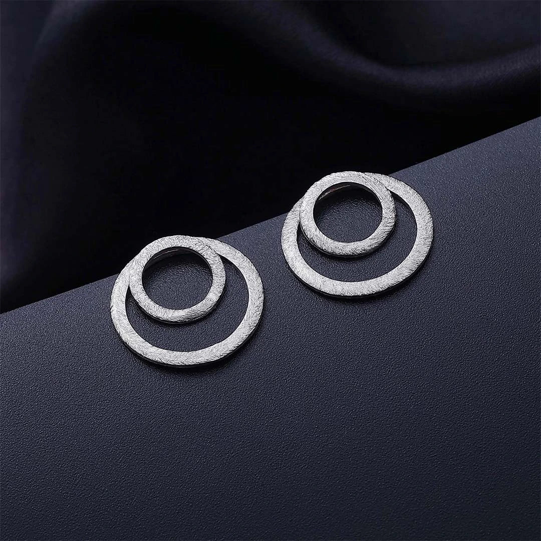 Pure Silver Earrings - Twin Band Model - Tweov Jewels