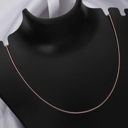 Pure 925 Silver Chain - Snake Model With Rose Gold Finish - Tweov Jewels