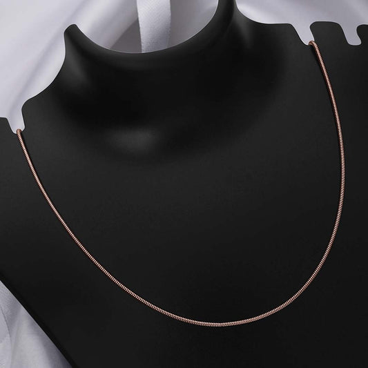Pure 925 Silver Chain - Snake Model With Rose Gold Finish - Tweov Jewels