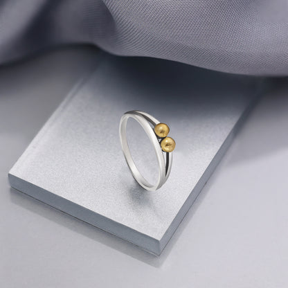 Gold Plated Silver Ball Ring