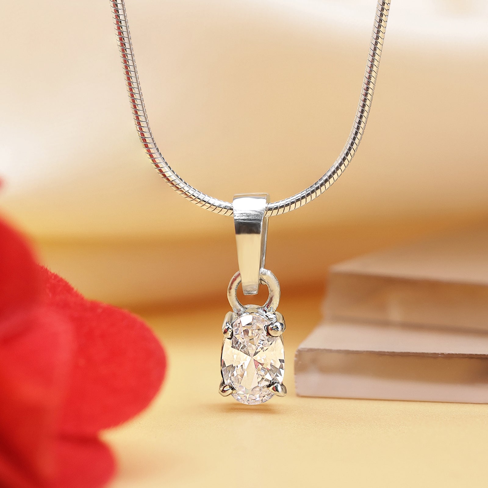 CZ Drop Pendant Chain for Women