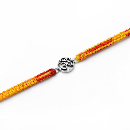 Om Symbol Silver Rakhi - Tweov Jewels