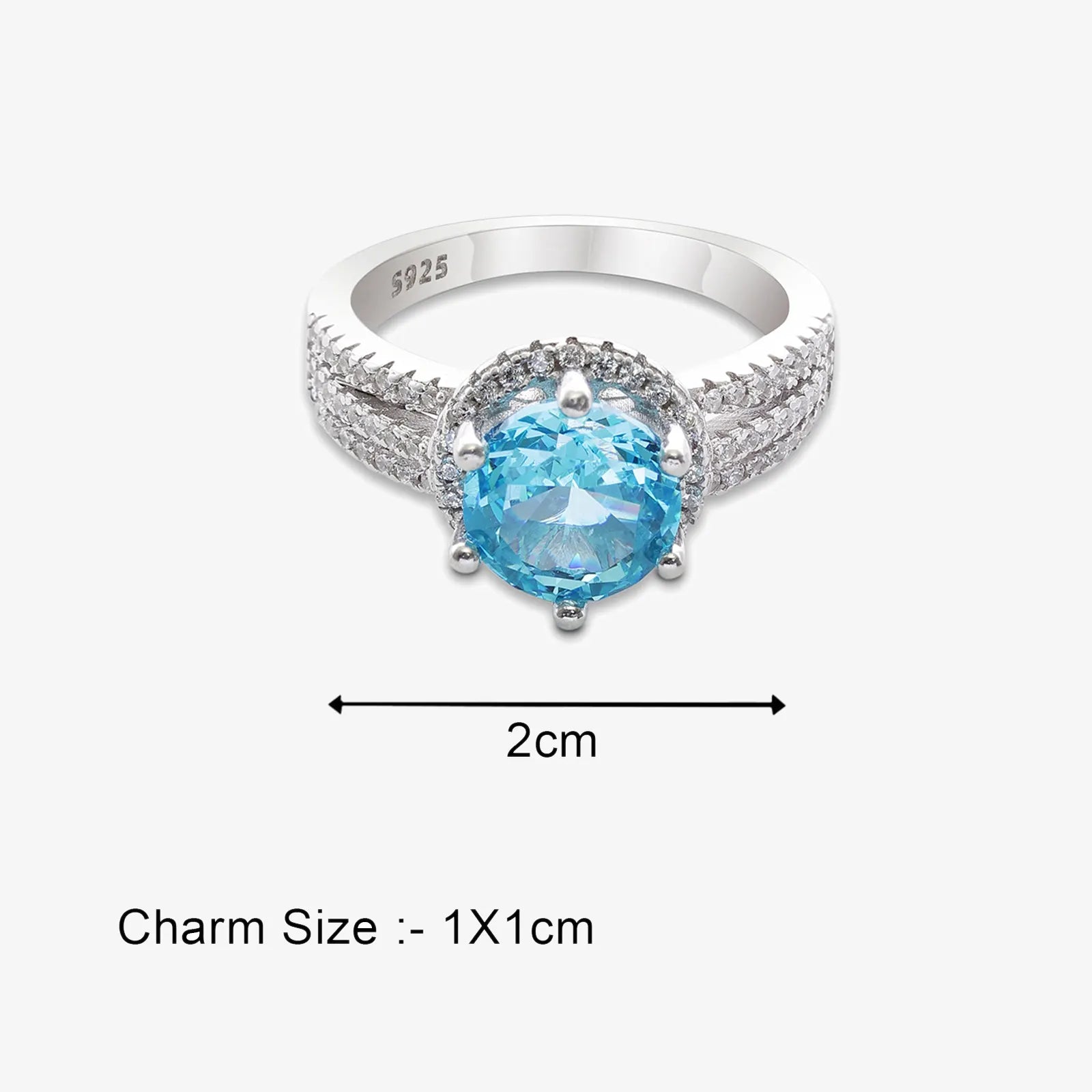 Blue Sapphire CZ Silver Ring For Women - Tweov Jewels