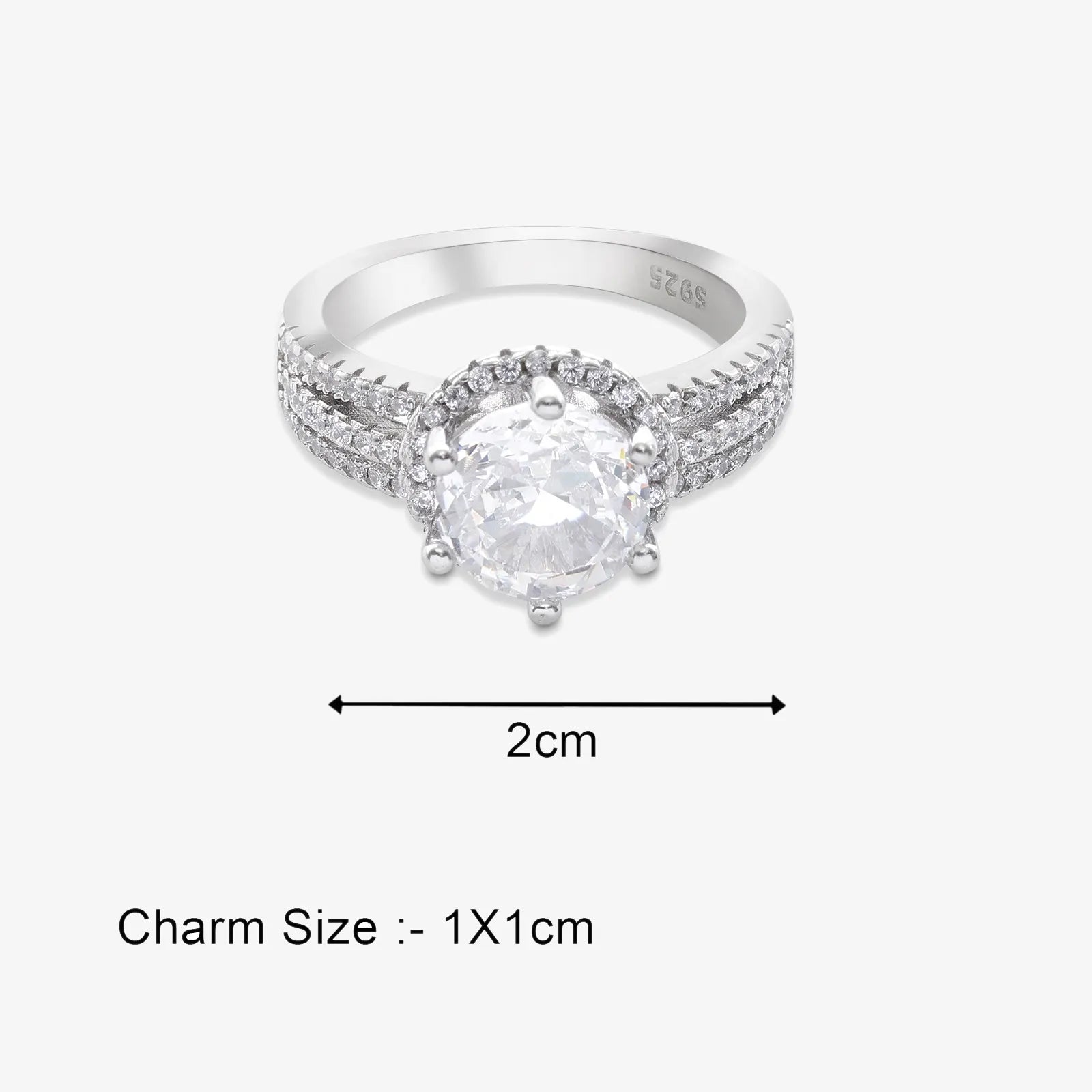 White Zircon Silver Ring for Women - Tweov Jewels