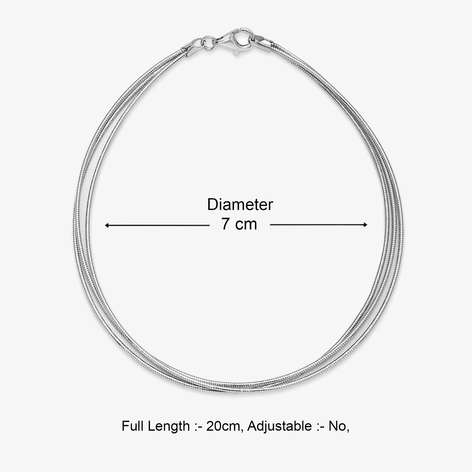 Classic Silver Triple Layer Chain Anklet