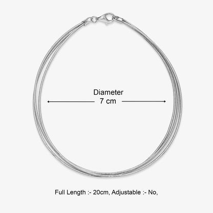 Classic Silver Triple Layer Chain Anklet