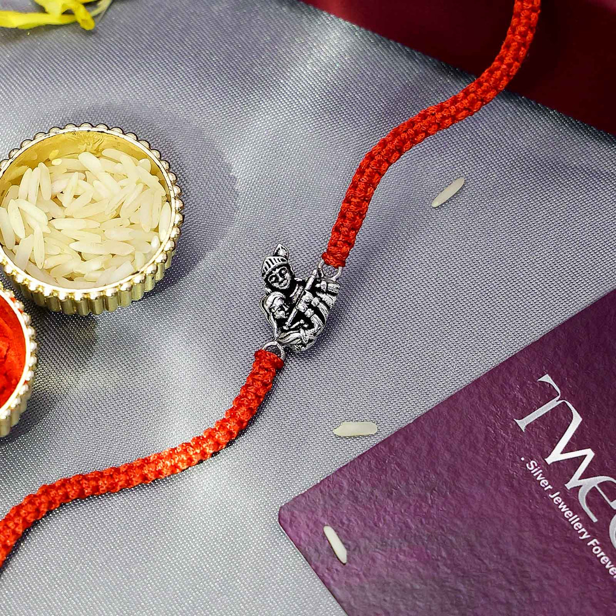 Original Silver Rakhi - Krishna Radha Eternal Love - Tweov Jewels
