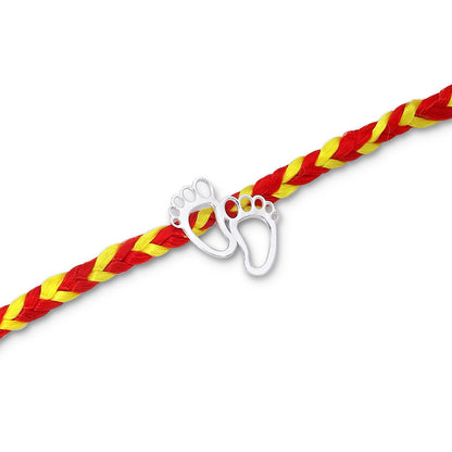 Baby Feet Silver Rakhi for Brother - Tweov Jewels