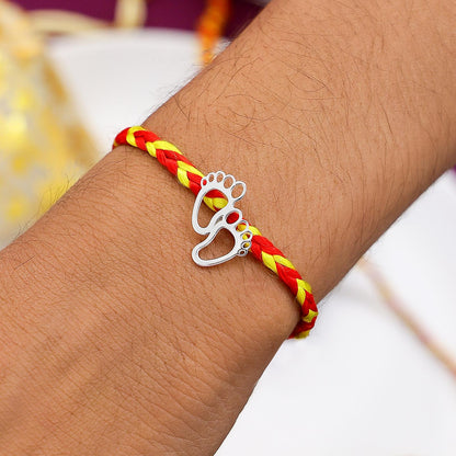 Baby Feet Silver Rakhi for Brother - Tweov Jewels