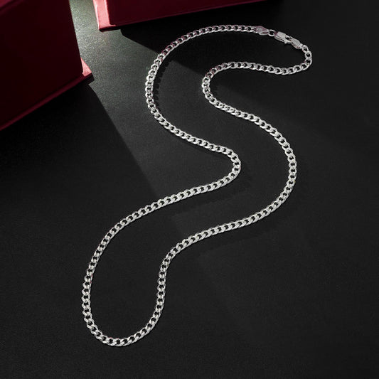 Pure 925 Sterling Silver Stylish Curb Link Chain Necklace - Tweov Jewels