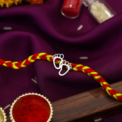 Baby Feet Silver Rakhi for Brother - Tweov Jewels