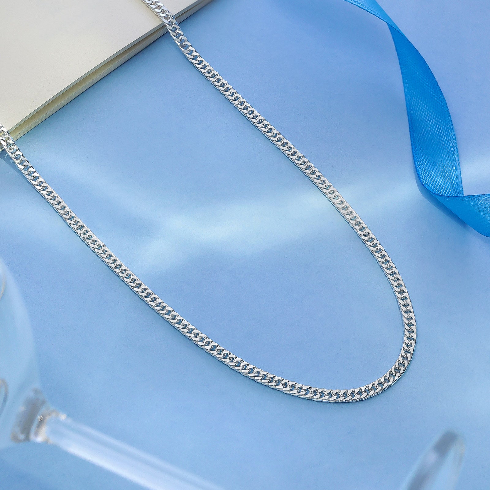 Pure 925 Sterling Silver Textured Cuban Link Chain Necklace for Men - Tweov Jewels