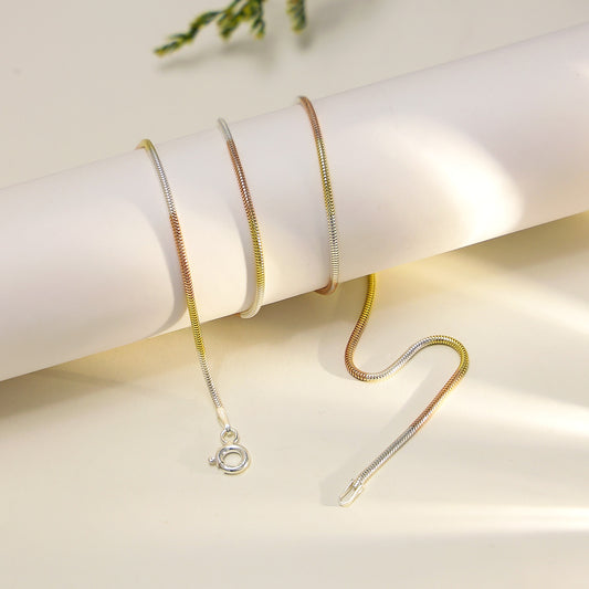 Pure Silver Chain - Triple-toned Shimmering Delight - Tweov Jewels