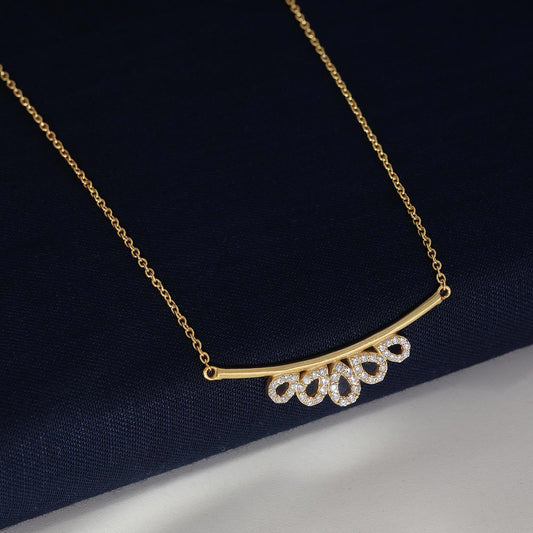 Pure Silver Necklace - Dewdrop Dazzle with CZ stones - Tweov Jewels