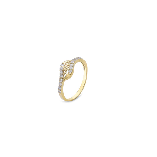 Pure Silver Ring - Blossom of Radiance in Gold Plating - Tweov Jewels
