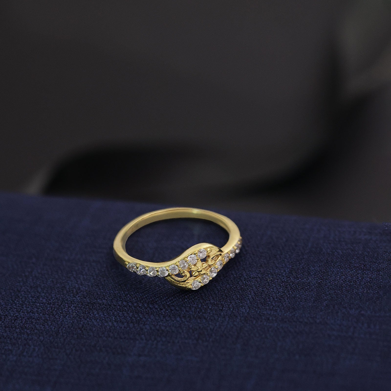 Pure Silver Ring - Blossom of Radiance in Gold Plating - Tweov Jewels