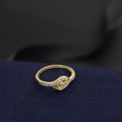 Pure Silver Ring - Blossom of Radiance in Gold Plating - Tweov Jewels