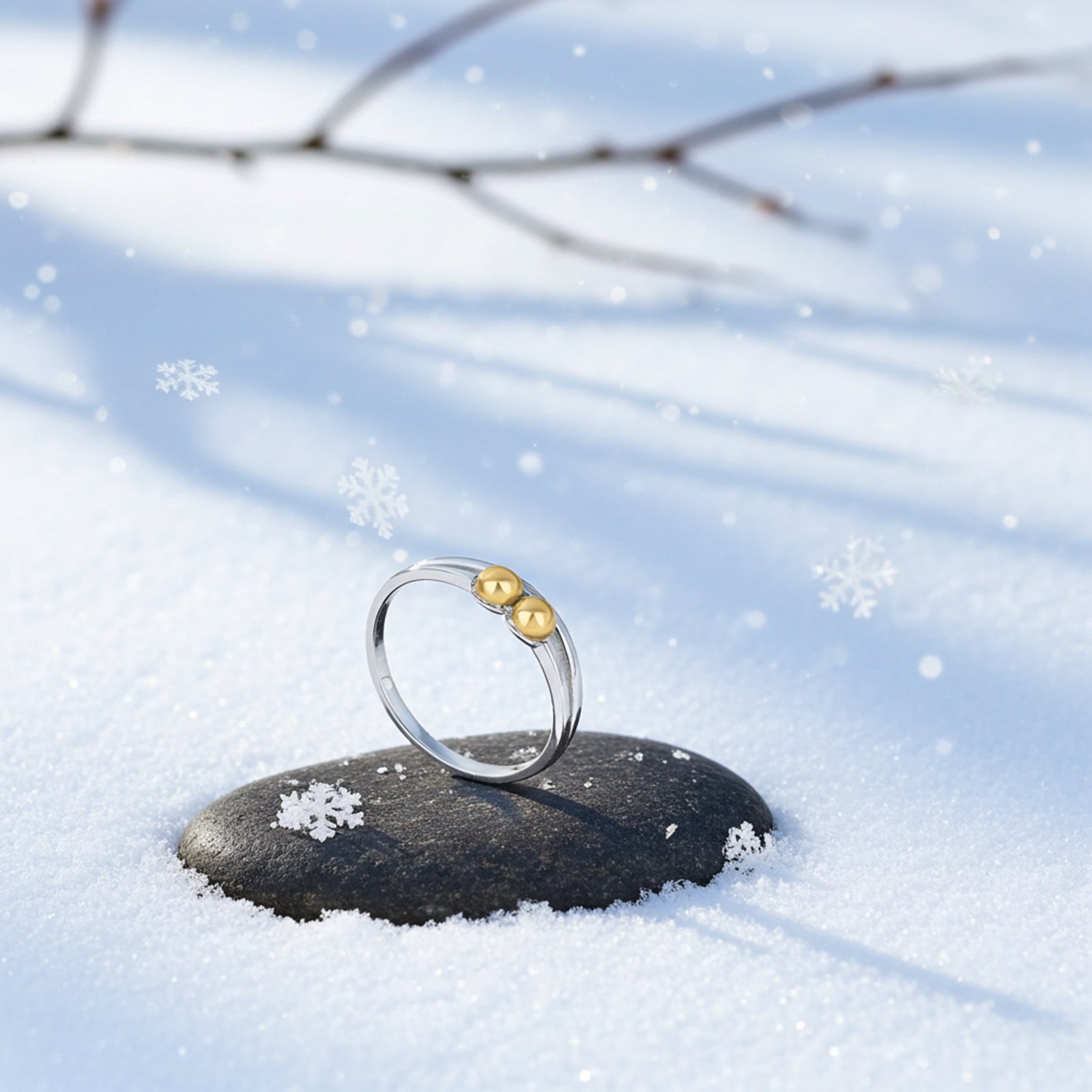 Gold Plated Silver Ball Ring