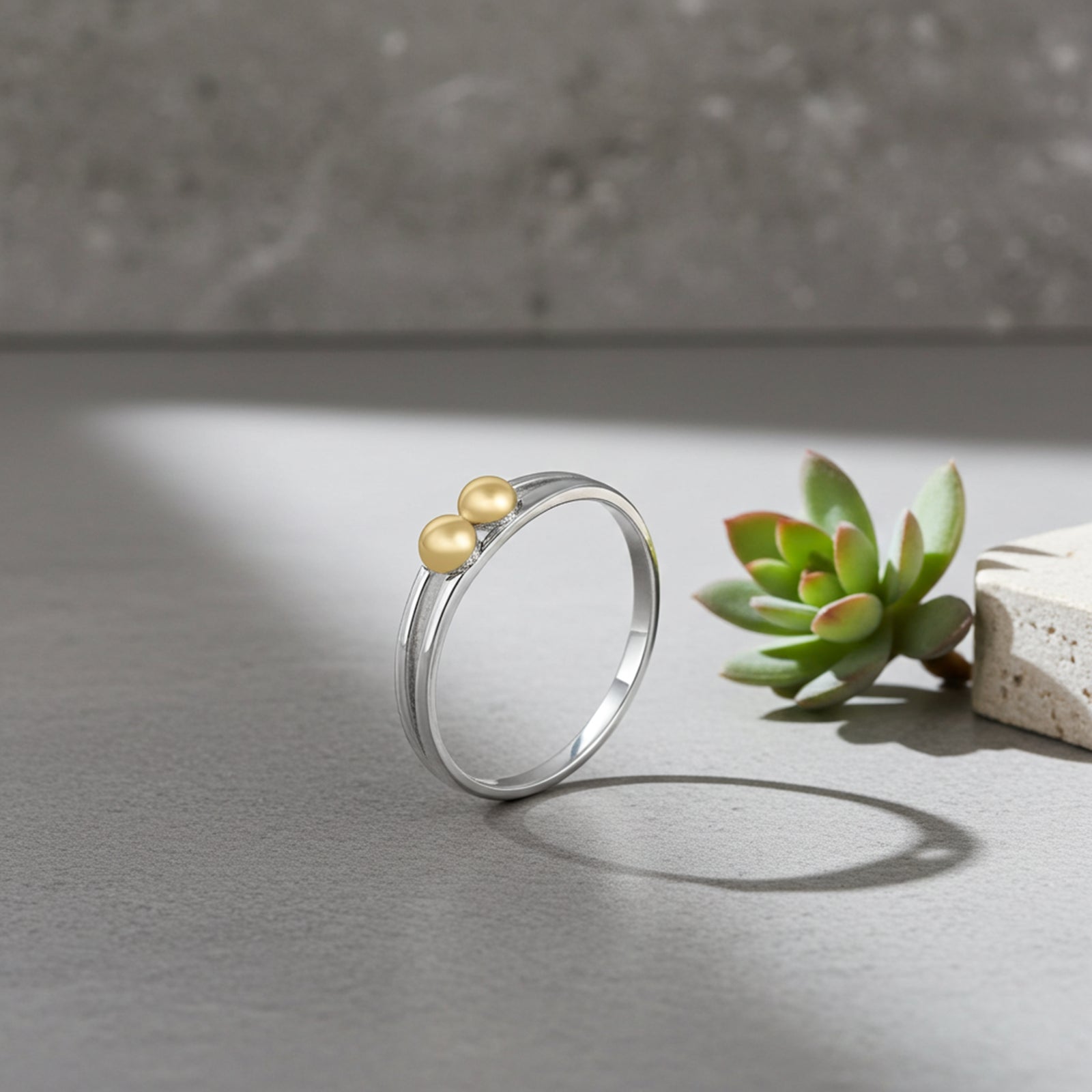 Gold Plated Silver Ball Ring