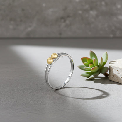 Gold Plated Silver Ball Ring