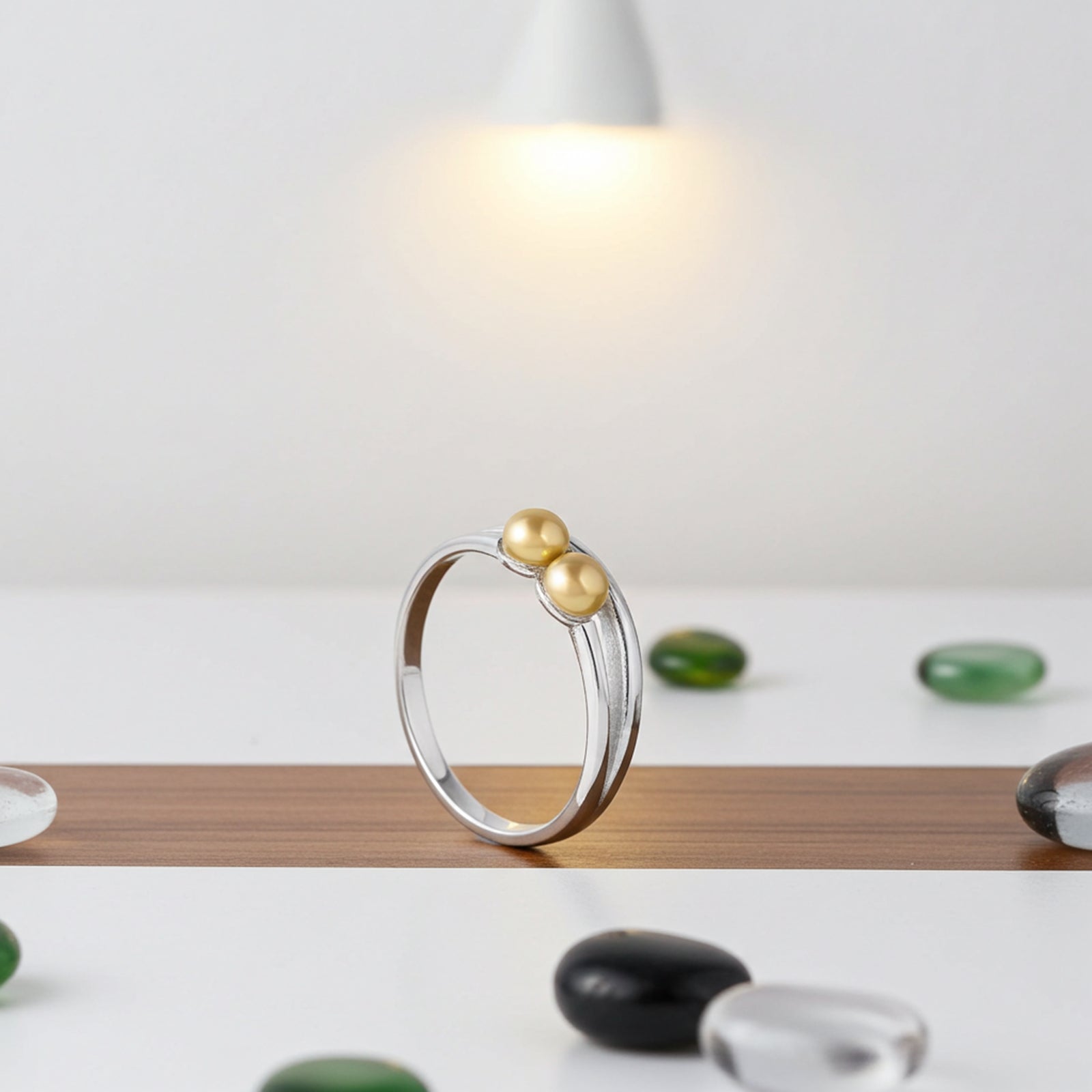 Gold Plated Silver Ball Ring
