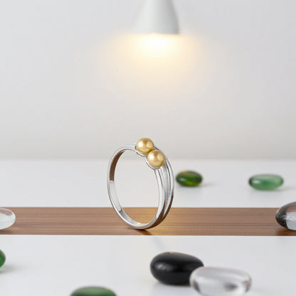 Gold Plated Silver Ball Ring