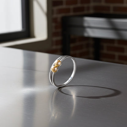 Gold Plated Silver Ball Ring