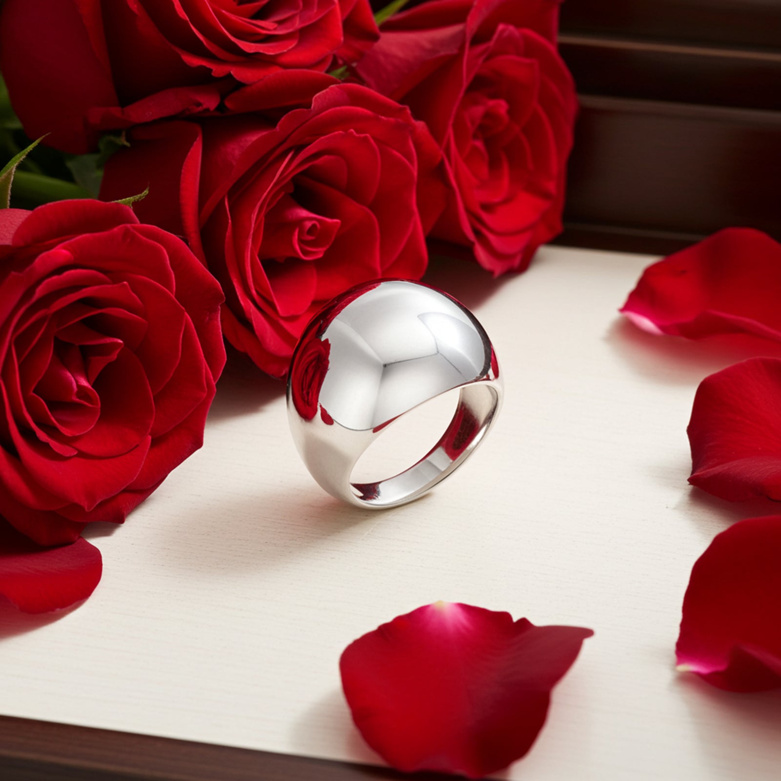 Dome Design Silver Ring