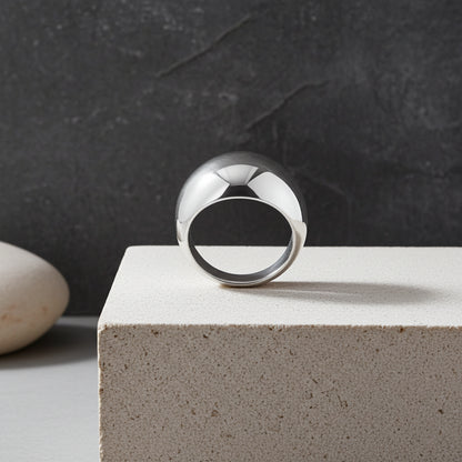Dome Design Silver Ring