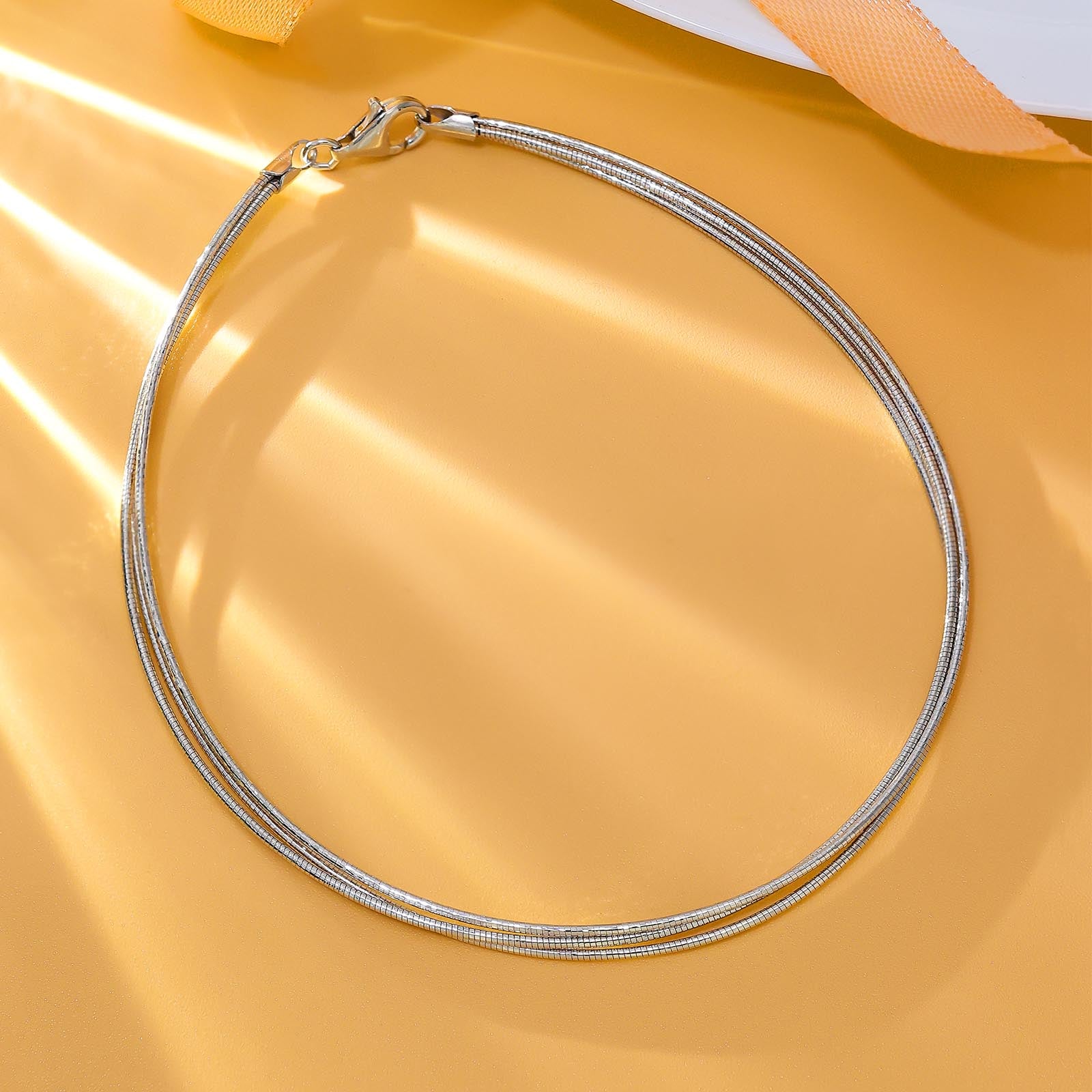 Classic Silver Triple Layer Chain Anklet - Tweov Jewels