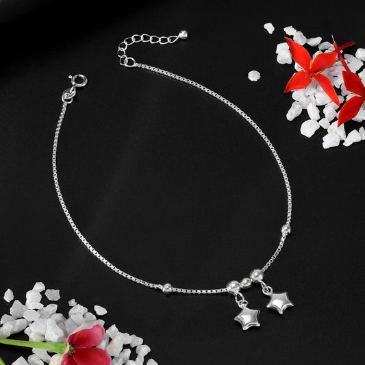 925 Sterling Silver Couple Pole Star anklets - Tweov Jewels
