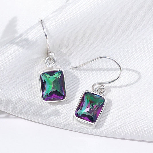 Pure 925 Silver Earrings - Prism of Rainbow Radiance - Tweov Jewels