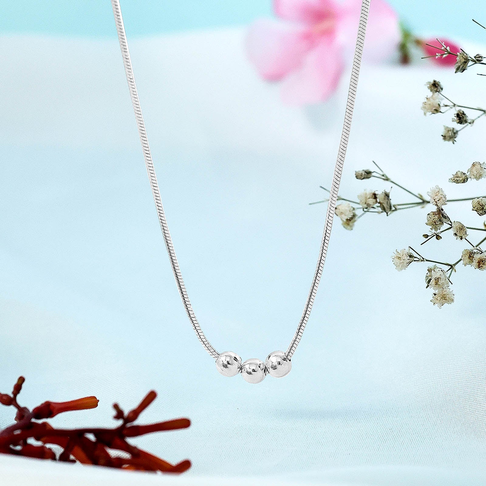 Pure 925 Silver Necklace - Made of Silver Beads - Tweov Jewels