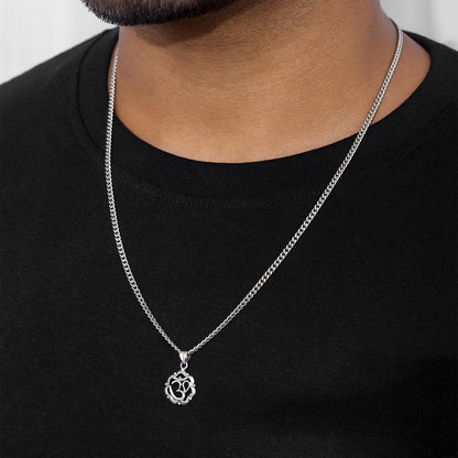 Graceful Om Locket in Silver with Pure Sterling Silver Chain - Tweov Jewels