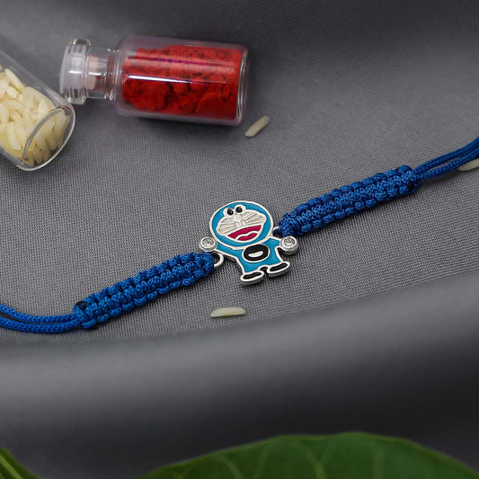 Silver Doraemon Rakhi for Kids - Tweov Jewels