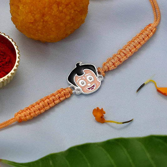 Chota Bheem Silver Rakhi for Kids - Tweov Jewels