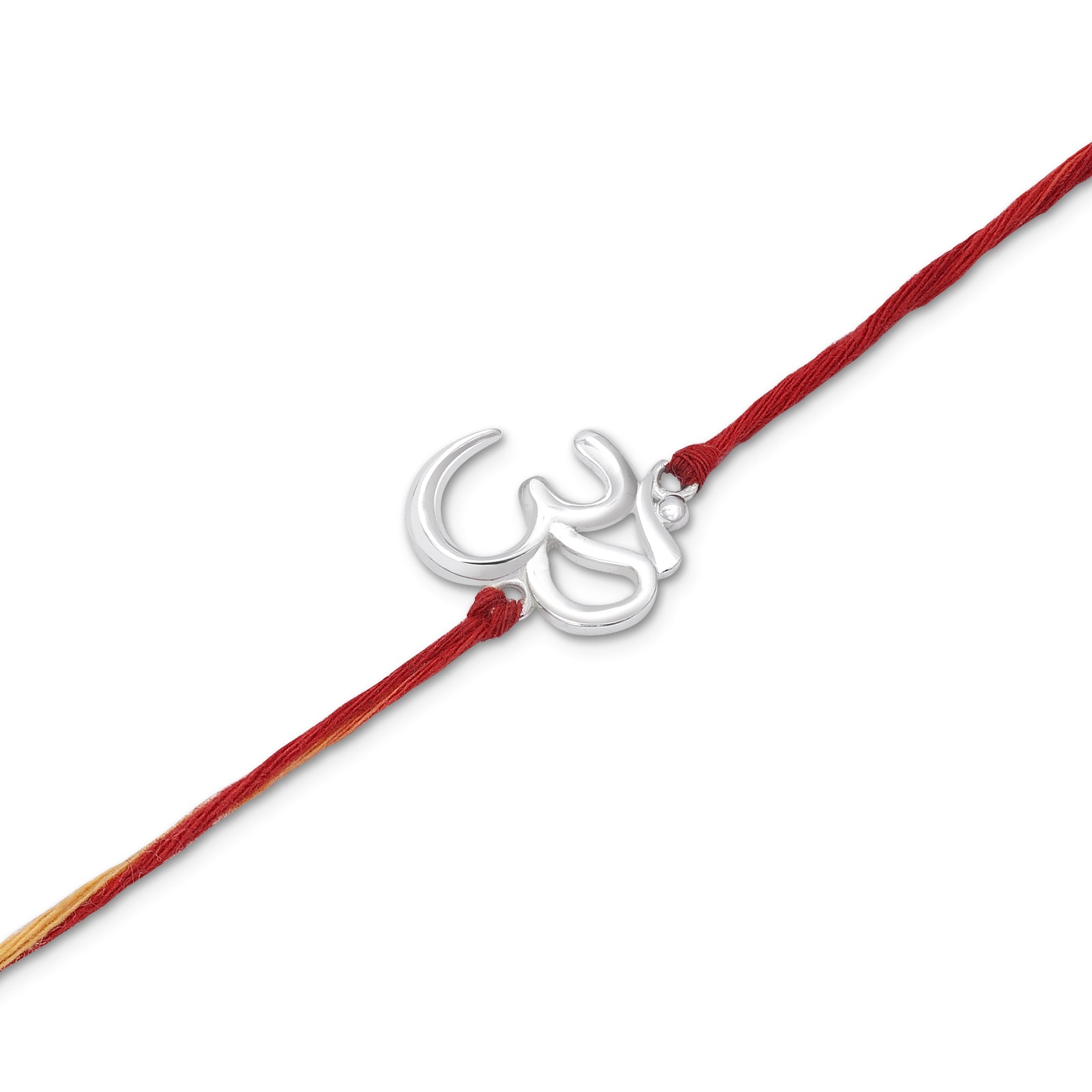 Simple Om Design Silver Rakhi for Brother - Tweov Jewels