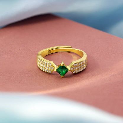 Pure 925 Silver Ring - Emerald Essence Adjustable Fit - Tweov Jewels