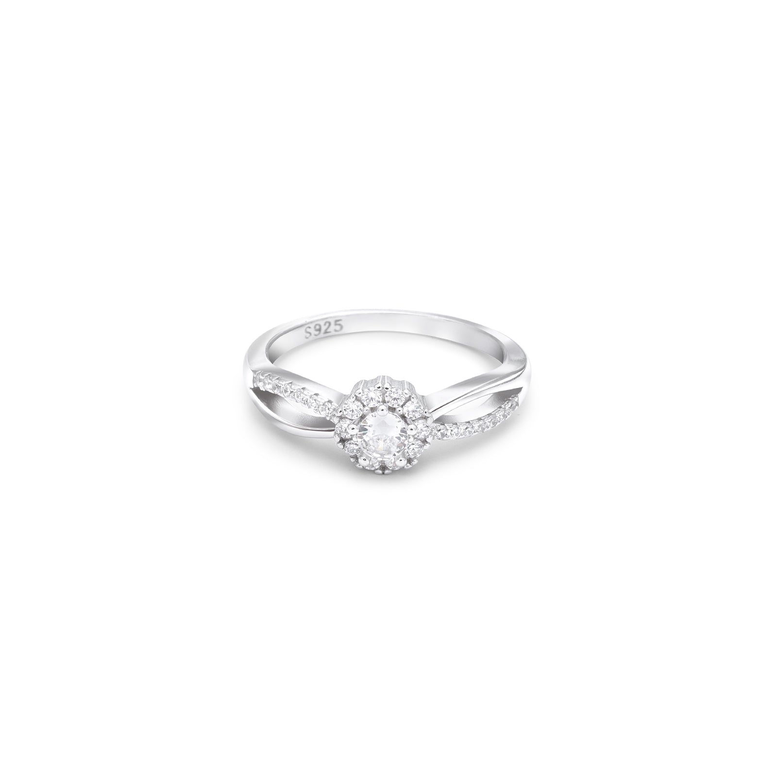 Flower Design Elegant CZ Silver Ring - Tweov Jewels
