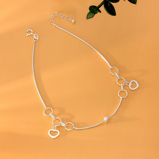 Pure Sterling Silver Ring & Melting Heart Silver Anklets - Tweov Jewels