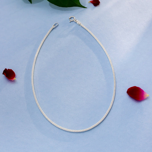 Pure Silver Anklet - Serpent's Grace Ankle Fitting - Tweov Jewels