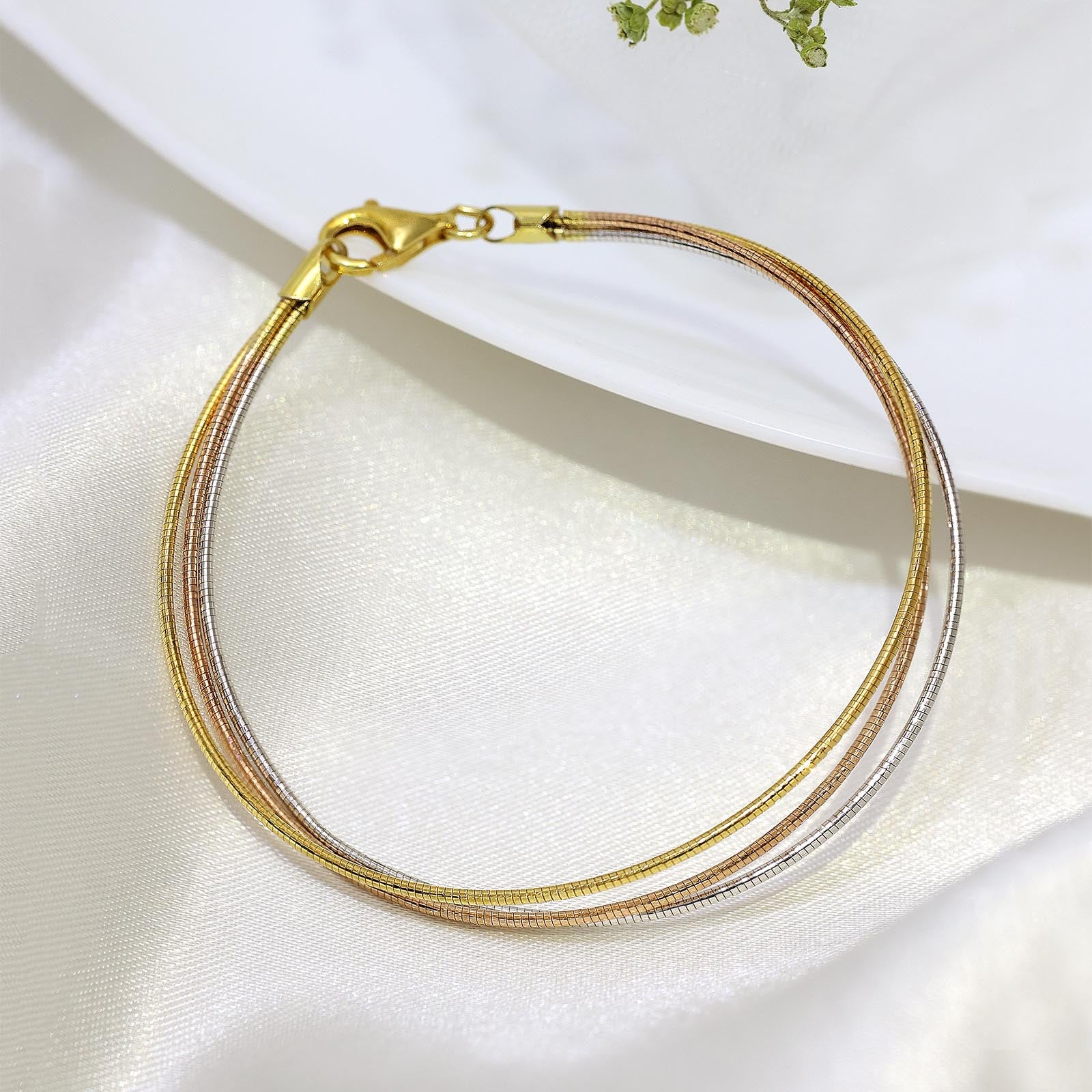Triple Layer Sterling Silver Snake Bracelet - Tweov Jewels