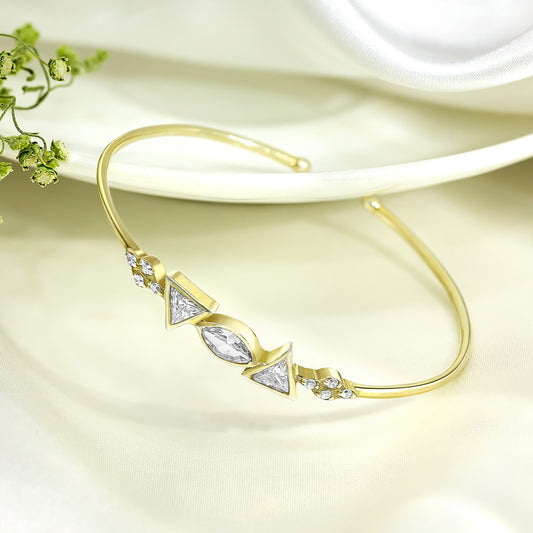 Marquise Diamond Gold Polished 925 Sterling Silver Bracelet - Tweov Jewels