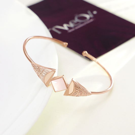 Rose Gold Plated Sterling Silver Opal Stone Bracelet - Tweov Jewels