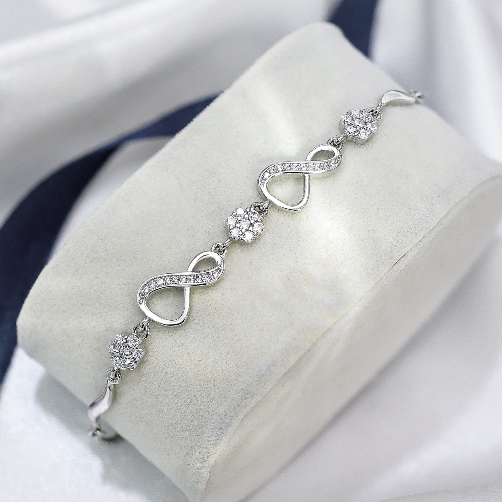 Pure Sterling Silver Infinity Charm  Bracelet - Tweov Jewels